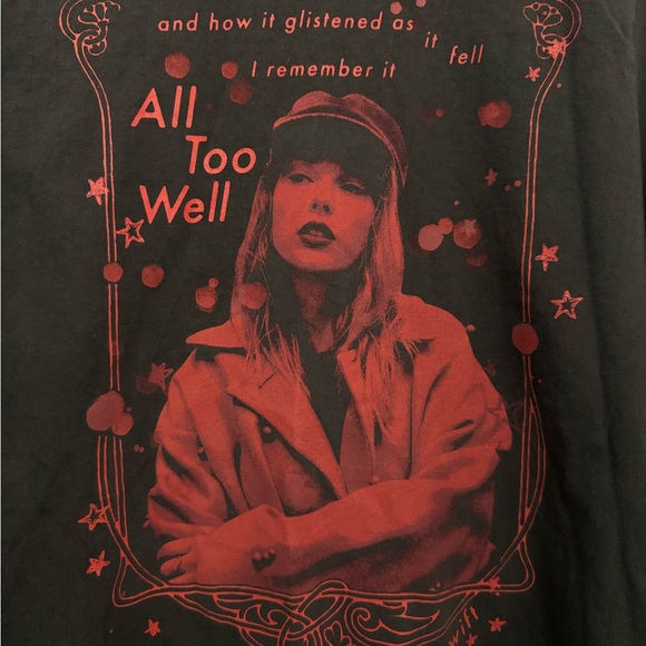 Taylor Swift Official Glistened As It Fell Longsleeve T-shirt, Size Medium - Picture 3 of 5
